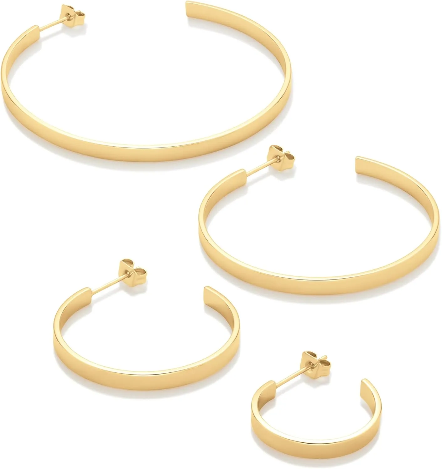 Amazon Essentials 14K Gold Plated Square Edge Hoop