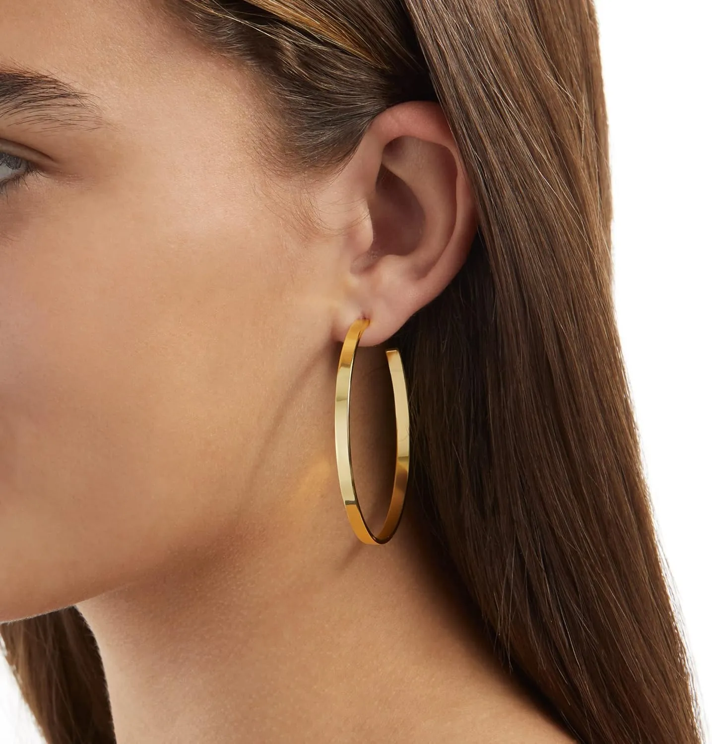 Amazon Essentials 14K Gold Plated Square Edge Hoop