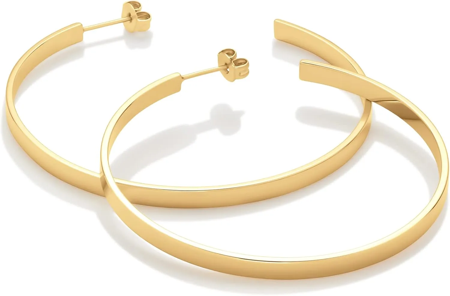Amazon Essentials 14K Gold Plated Square Edge Hoop