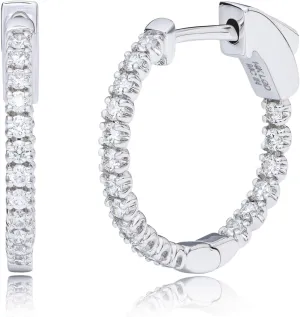 Amazon Essentials IGI Certified 0.5 Carat Genuine Lab Grown Diamond Hoops - 14k Solid Gold Inside Out Hoop Earrings for Women - Hoop Earrings for Women - Gold Earrings - Size 17mm