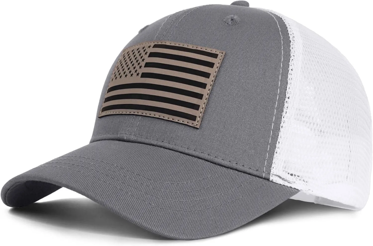 American Flag Trucker Hat - Snapback Hats for Men Women Baseball Cap - Breathable Mesh & Adjustable Fit for Casual Wear