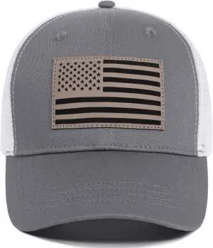American Flag Trucker Hat - Snapback Hats for Men Women Baseball Cap - Breathable Mesh & Adjustable Fit for Casual Wear