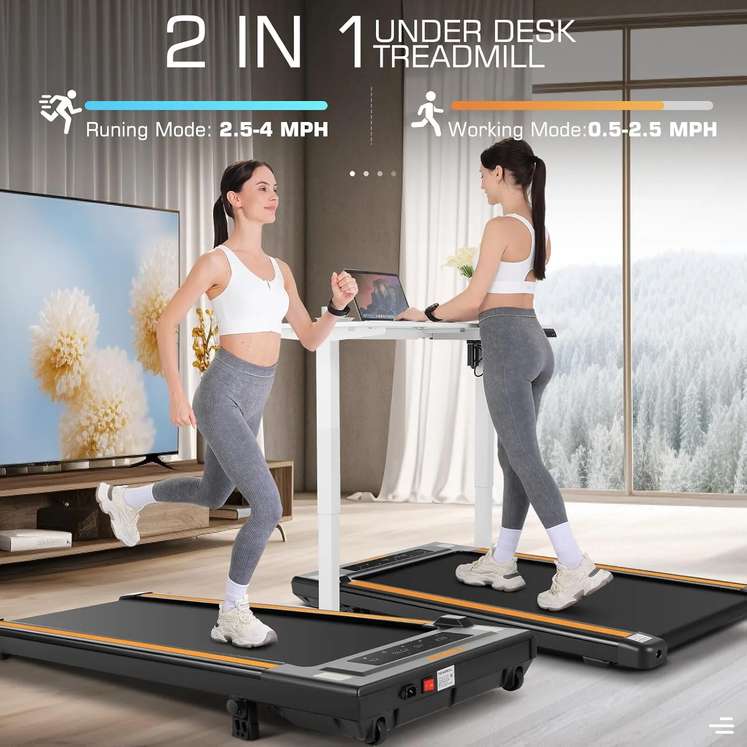 ANCHEER Walking Pad with 8% Incline, 2 in 1 Under Desk Treadmill 2.5HP Compact Running Machine with Remote Control, 300lbs Weight Capacity for Home/Gym/Office,Ultra-Quiet, Installation-Free