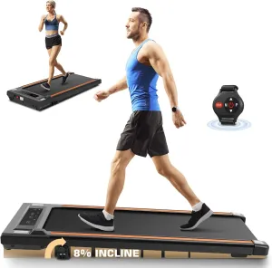 ANCHEER Walking Pad with 8% Incline, 2 in 1 Under Desk Treadmill 2.5HP Compact Running Machine with Remote Control, 300lbs Weight Capacity for Home/Gym/Office,Ultra-Quiet, Installation-Free