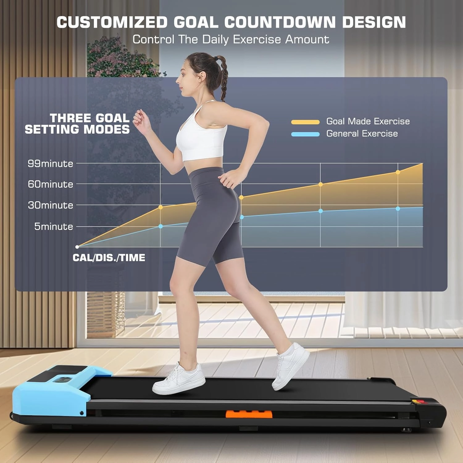 ANCHEER Under Desk Treadmill, 300LBS Capacity Compact Treadmills for Home/Office, 2.5HP Portable Walking Pad Treadmill with Remote Control Walking Jogging Running Exercise Machine