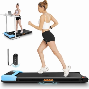 ANCHEER Under Desk Treadmill, 300LBS Capacity Compact Treadmills for Home/Office, 2.5HP Portable Walking Pad Treadmill with Remote Control Walking Jogging Running Exercise Machine