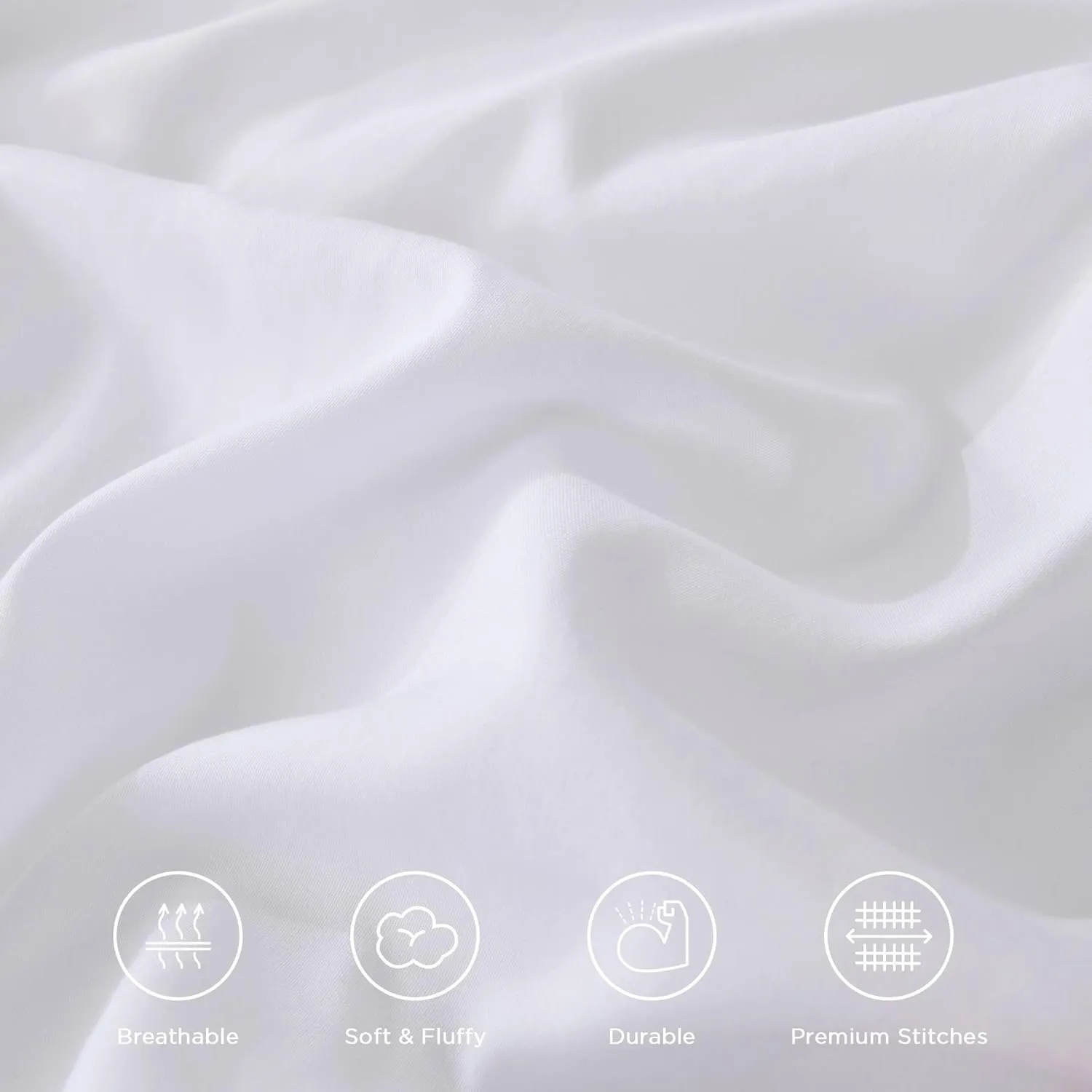 Andency White Comforter Set Queen Size, Lightweight Fluffy Farmhouse White Ruffle Bedding Set, Soft Microfiber All Season Shabby Chic Bed Comforter Set 3 Pieces(1 Ruffle Comforter 2 Pillowcases)