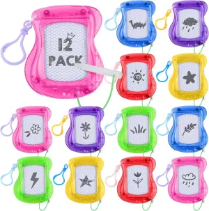 Aodaer 36 Pieces Mini Magnetic Drawing Board with Pen 4 Inch Backpack Keychain Clip Drawing Boards Erasable Doodle Board Sketch Pad Drawing Tablet for Birthday Gifts Car Trip Educational Toys