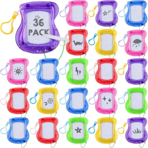 Aodaer 72 Pieces Mini Magnetic Drawing Board with Pen 4 Inch Backpack Keychain Clip Drawing Boards Erasable Doodle Board Sketch Pad Drawing Tablet for Birthday Gifts Car Trip Educational Toys
