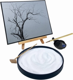 AOVOA Buddha Water Drawing Board - Zen Meditation Board - Painting with Water for Relaxing, Mindfulness & Meditation Practice - Inkless Water Drawing Board with Zen Garden