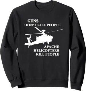 Apache Helicopter, AH-64D, Aviation Sweatshirt