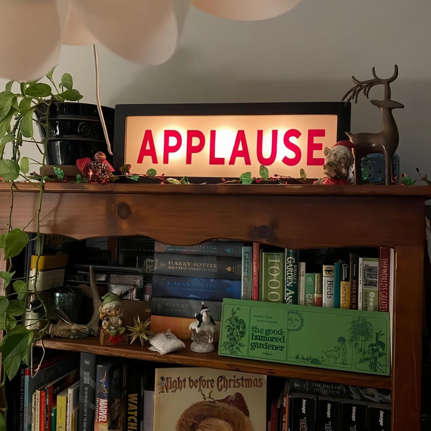 Applause RGB LED Neon Lightbox Wall Mountable Pulsing Remote & APP Control Light Sign Illuminated Music Sync Timer Setting Lights for Recording Studio Cinema Libraries Cafes Home Company USB Powered