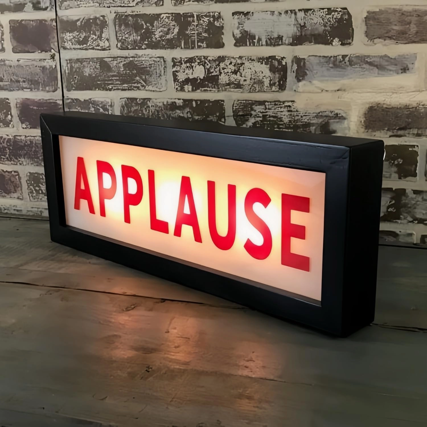 Applause RGB LED Neon Lightbox Wall Mountable Pulsing Remote & APP Control Light Sign Illuminated Music Sync Timer Setting Lights for Recording Studio Cinema Libraries Cafes Home Company USB Powered