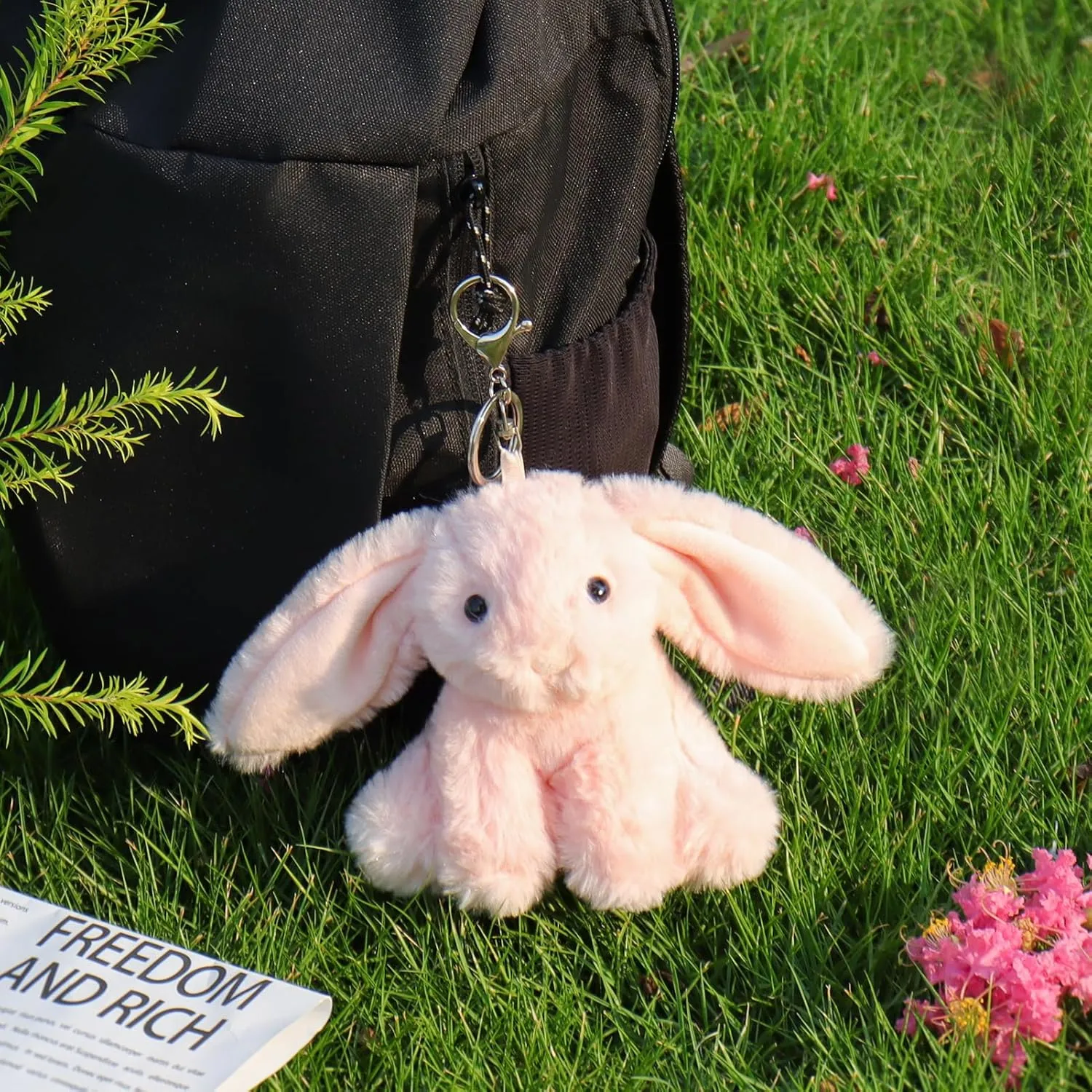 Apricot Lamb Cute Toys Plush Rabbit Stuffed Animal Soft for Kids Bag, Purse, Backpack, Handbag (4.7 Inches)