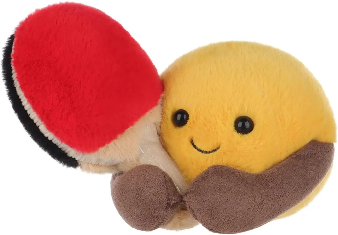 Apricot Lamb Happy Table Tennis Stuffed Animals for Kids, Soft Cute Plush Toys for Baby Girl and Boy, Fluffy Happy Table Tennis