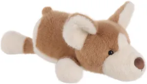 Apricot Lamb Lying Corgi Dog Plush Stuffed Animals for Kids, Soft Cute Plush Toys for Baby Girl and Boy, Fluffy Lying Corgi Dog Brown 13 Inches