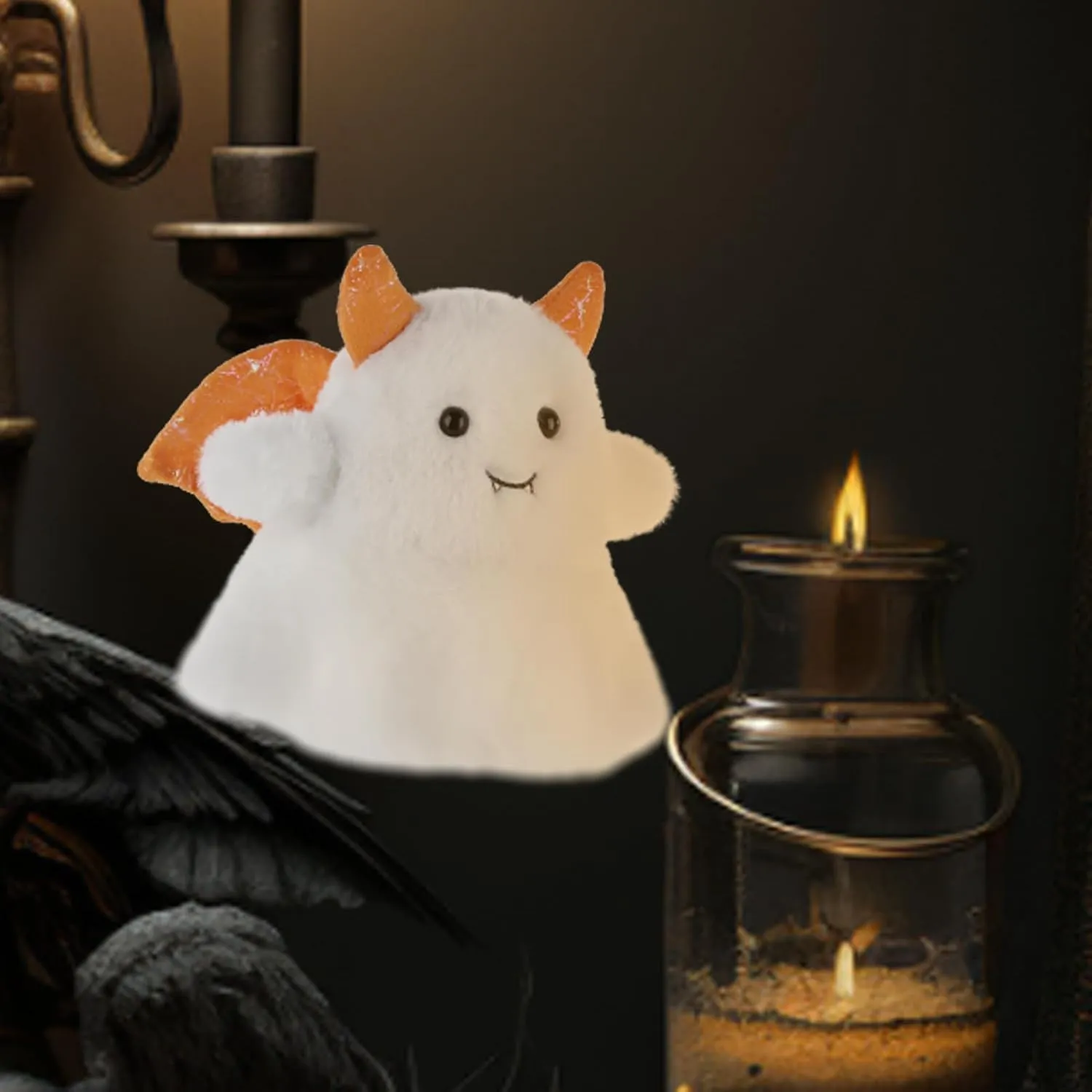 Apricot Lamb White Naughty Ghost Plush Stuffed Animals for Kids, Soft Cute Plush Toys for Baby Girl and Boy, Fluffy White Naughty Ghost White