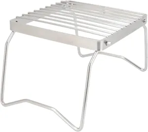 aqxreight Stainless Steel Folding Campfire Grill Grid Shaped Camping Grate Portable BBQ for Outdoor, aqxreight96kb0g7tro