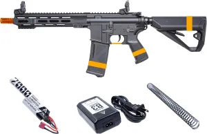 Arcturus Tactical LWT MK-I CQB 10" Polymer- Electric Full/Semi-Auto Airsoft AEG Sport Starter Pack Black with Battery and Charger - California Compliant
