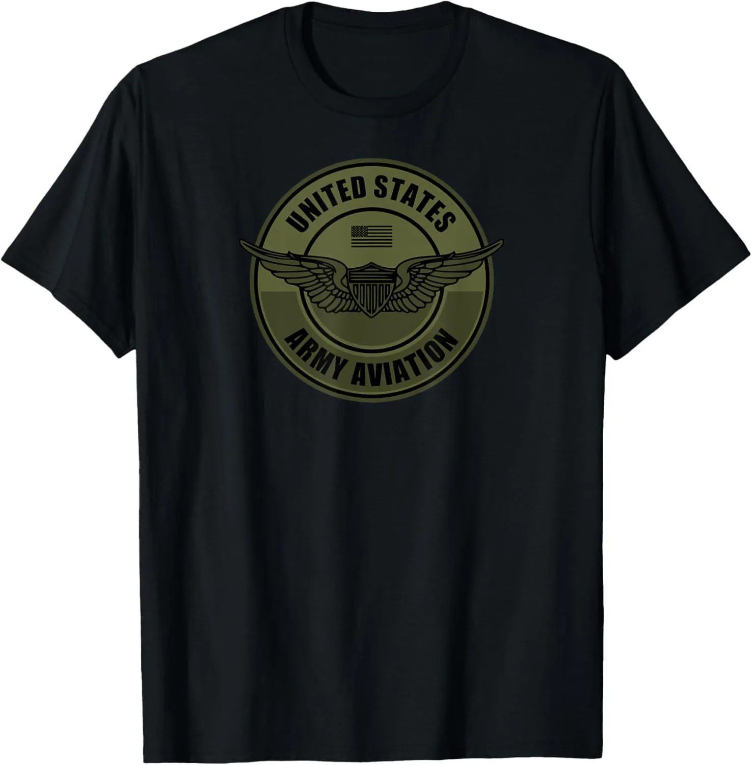 Army Helicopter & Army Aviation Gifts - Army Aviator Wings T-Shirt - Men's Black Classic Fit Short Sleeve Crew Neck T-Shirt - Small