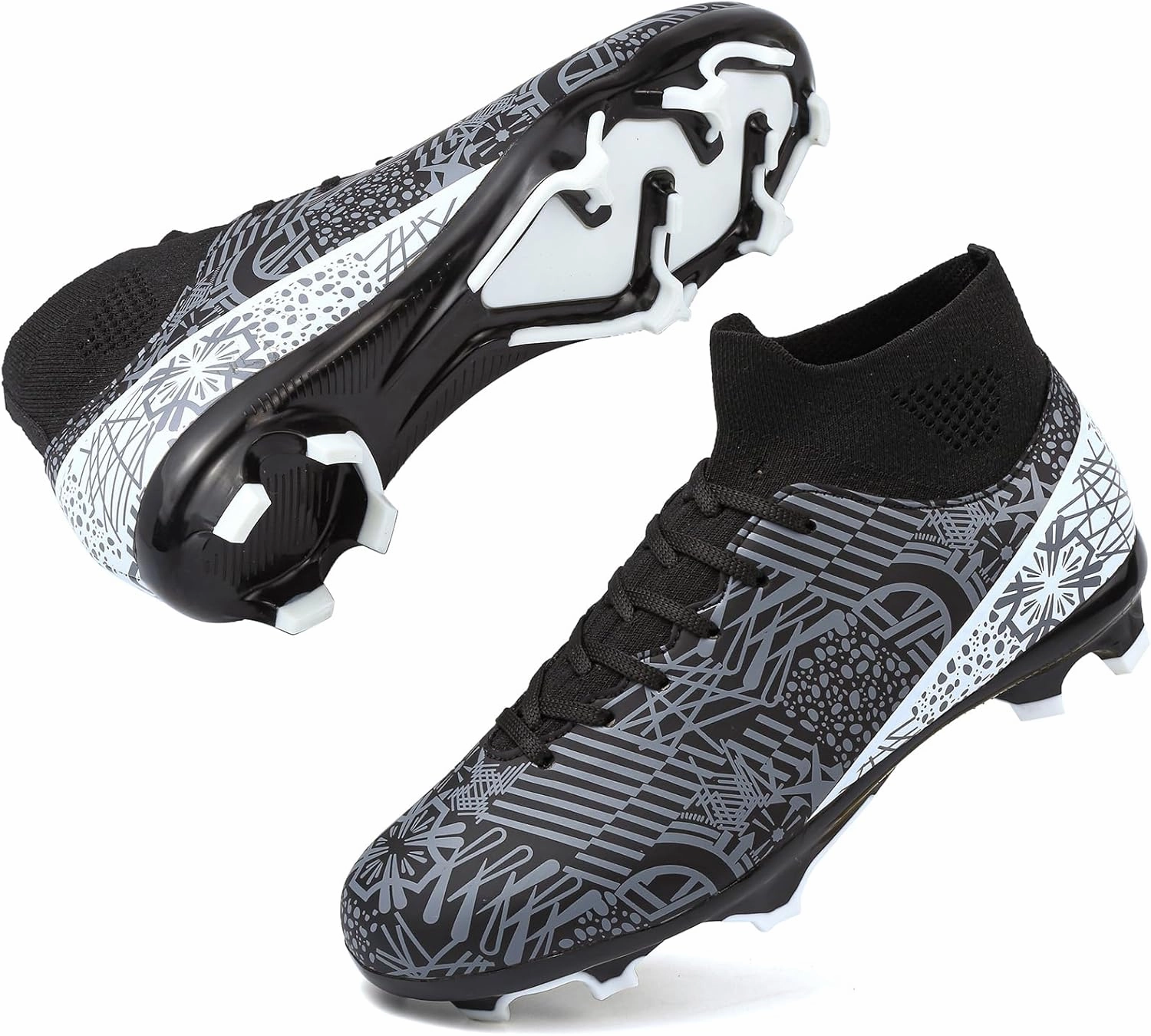 ASoftLand Boys Girls Soccer Cleats Lace Up Cleats(Little Kid/Big Kid) AG/FG