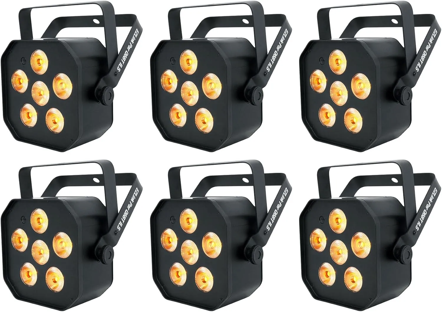 Audiosavings Bundle: (6) Chauvet DJ EZLink Par Q6BT ILS RGBA Bluetooth Rechargeable Par Can Wash Up-Light