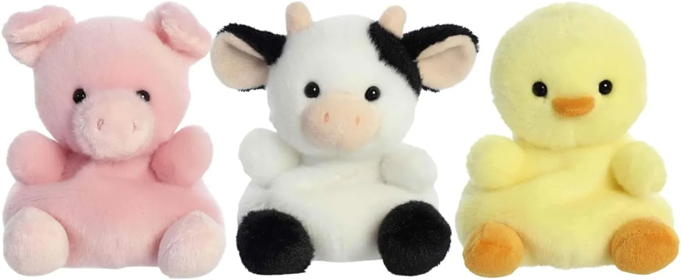 Aurora Palm Pals Set of Three - Sweetie Cow, Wizard Pig and Betsy Chick (Cow/Pig/Chick)
