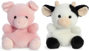 Aurora Palm Pals Set of Two - Sweetie Cow & Wizard Pig