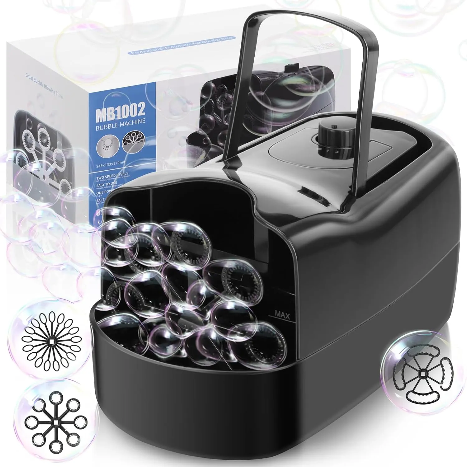 Automatic Bubble Machine for Kids - 3 Size Bubbles, 2 Speeds, Outdoor Toys for Toddlers, Toys for 6 7 8 Years Old Boys Girls, Gift for Party Wedding Birthday Outside