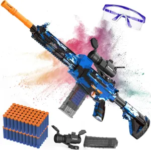 Automatic Toy Foam Blaster with Scope, Electric Toy Gun Dart Blaster with 120 Foam Darts for Nerf Guns, Goggles, Air Pocket Technology Outdoor Shooting Game Kids Toys for 8-12 Year Old Boys Girls