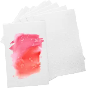 AUTSUPPL 25sheets Cold Press Watercolor Paper Deckle Edges for Artists Textured Watercolor Pad for Painting Drawing and Invitation Making Weight for Rich Color