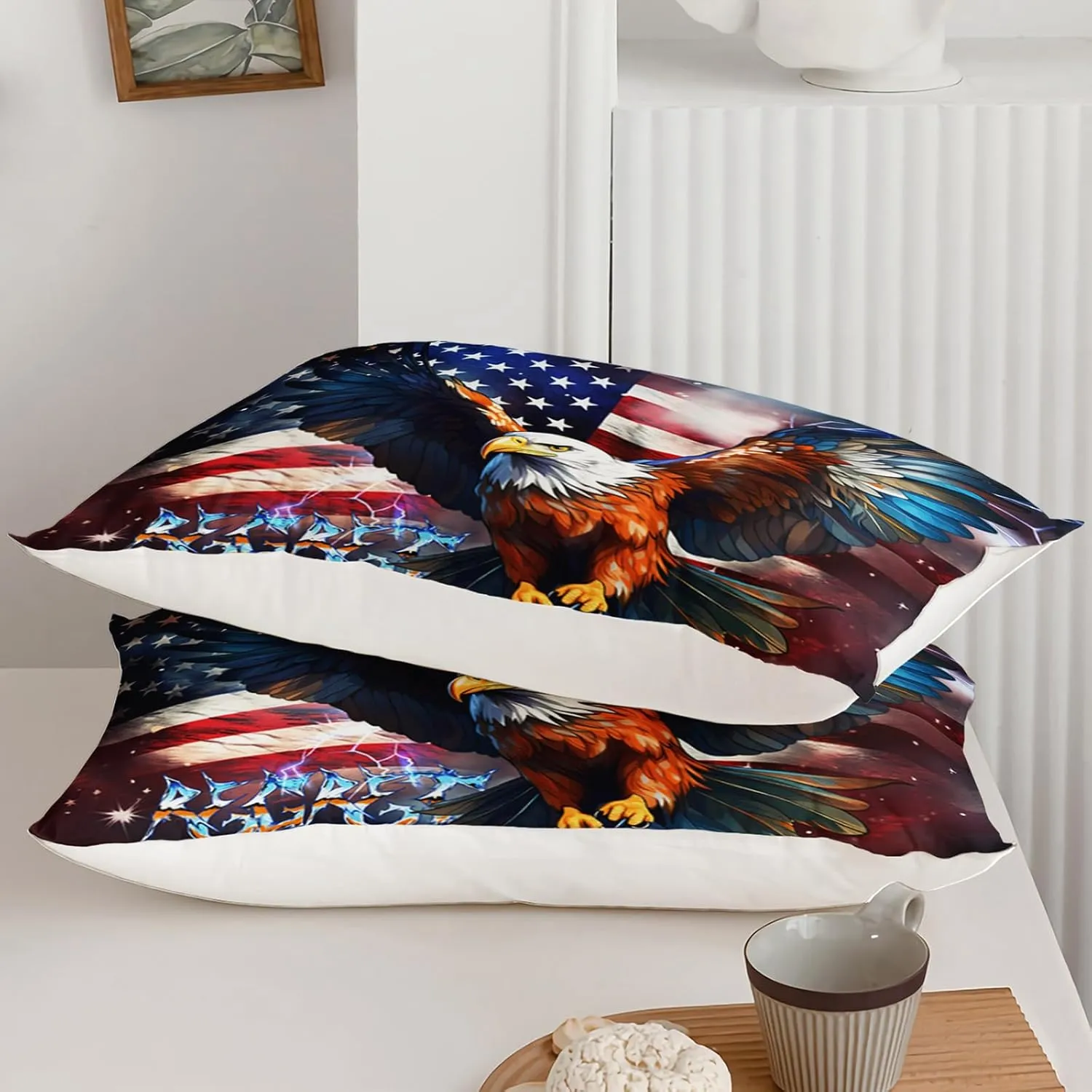 Axolotl Eagles Comforter Set Twin,Eagles Fly Bedding Set,American Flag Comforter Set,Bald Eagle Bedding,Wild Animals Bird Comforter Set for Kids Boys Girls Teens Adults,1 Quilt 2 Pillowcases,Blue