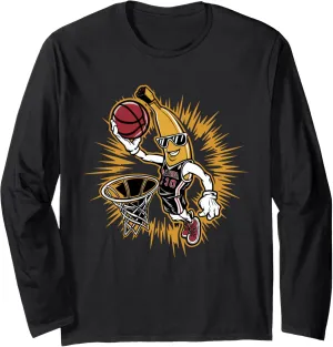B-Ball Player Sport Game Cute Dunk Banana Basketball Player Long Sleeve T-Shirt