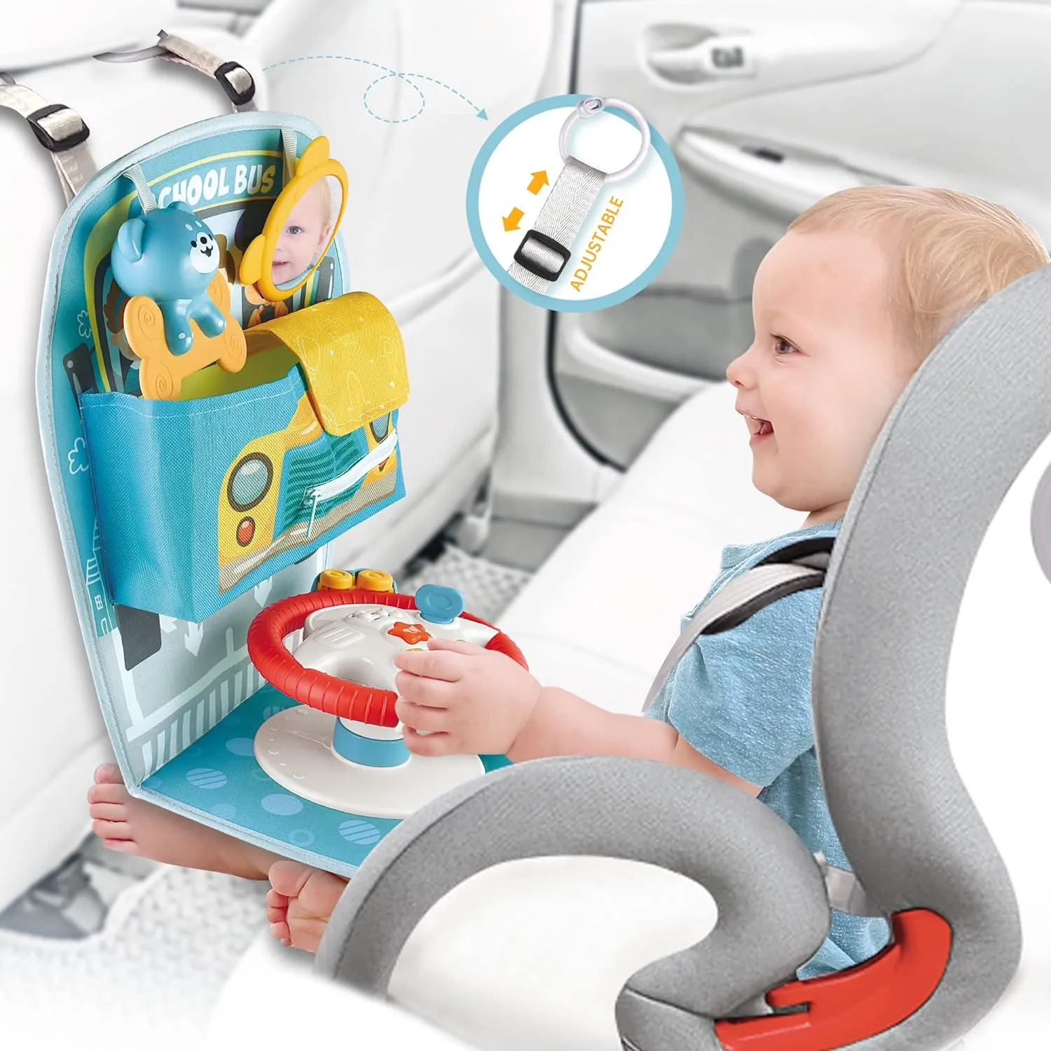 Baby car seat Toys with Steering Wheel Center for Long Journeys (Car)