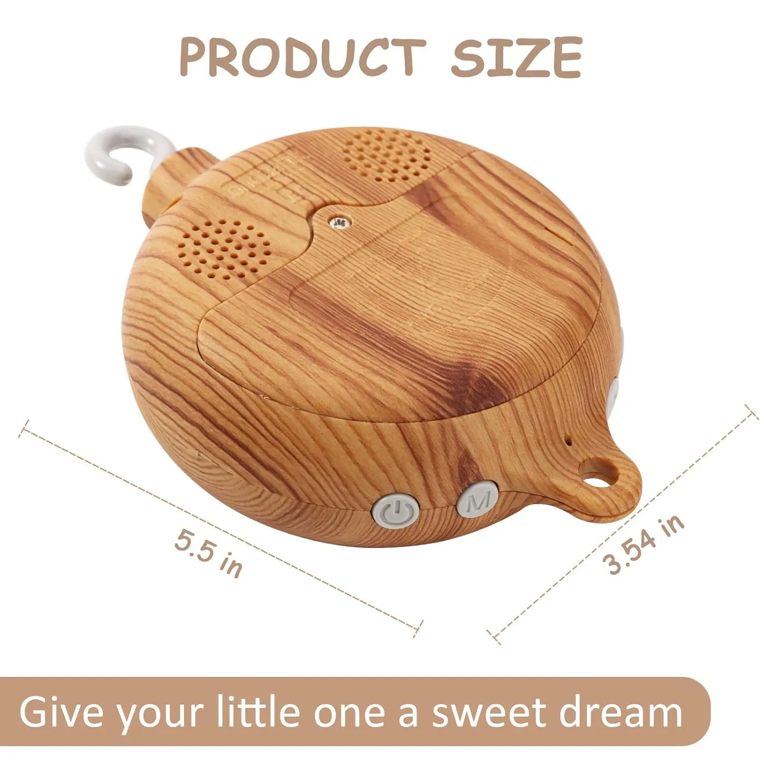 Baby Mobile Rotary Music Box Imitation Wood with Rotating Hook Crib Mobile Motor