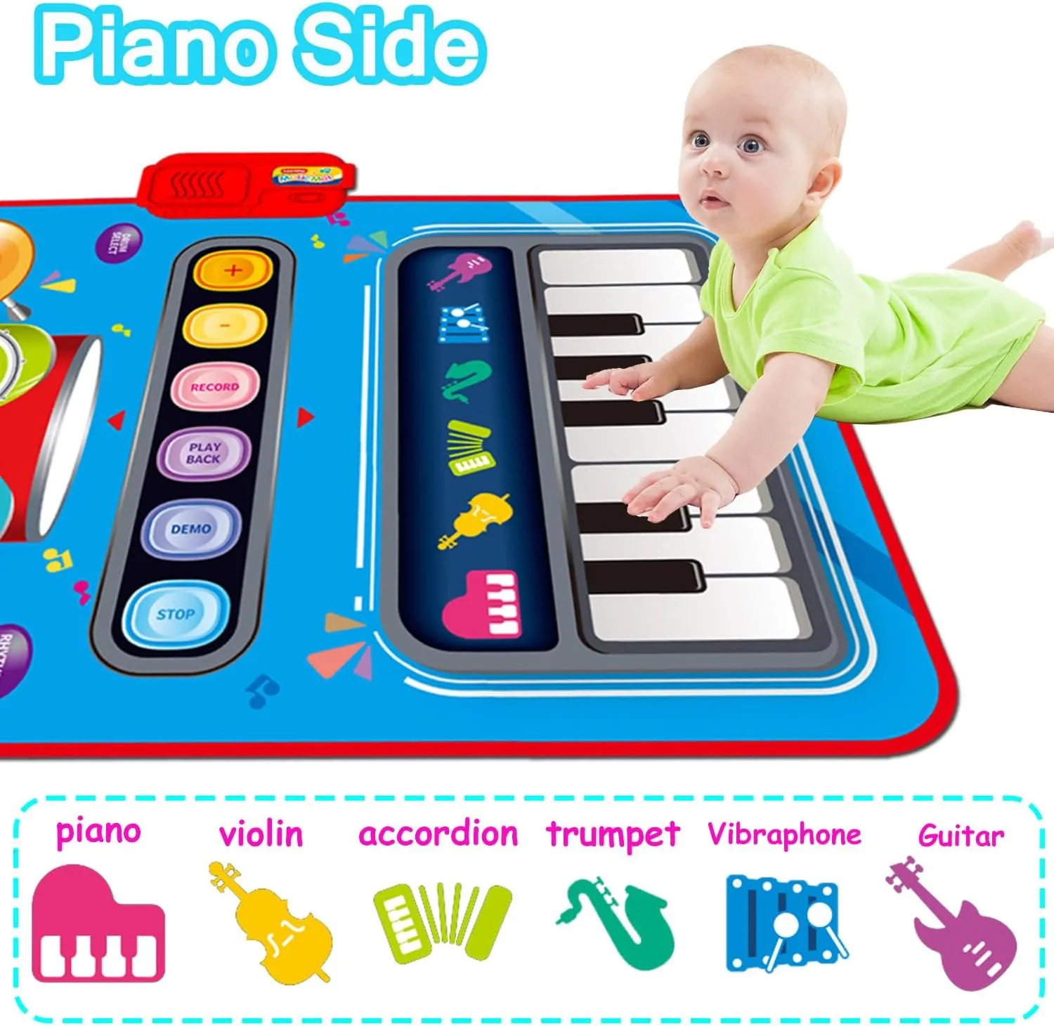 Baby Toys for 1 Year Old,Baby Musical Mat Toddler Toys Age 1-2,3 in 1 Piano Drum Babies Play Mat -Baby Music Toy 12-18 Months Babies Birthday Gifts for 1 2 3 Year Old Boys Girls