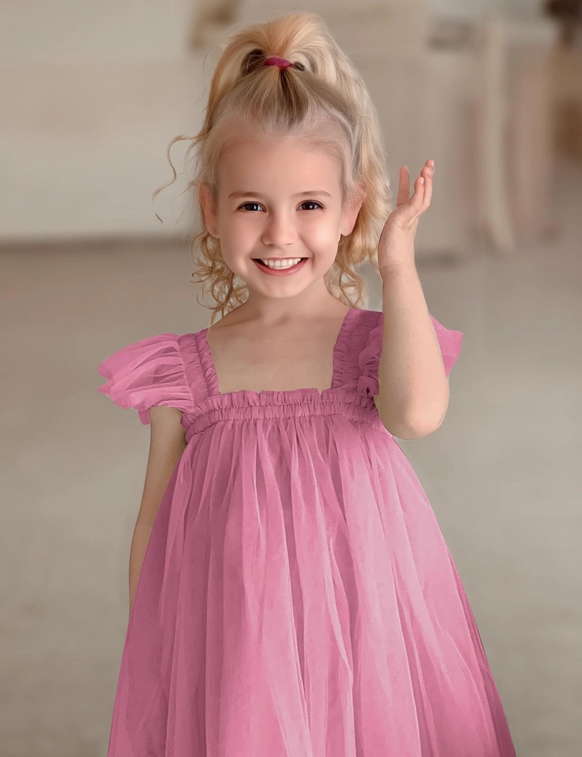 Baby Girl First Birthday Outfit Cake Smash 1st Birthday Dress with Flower Headband