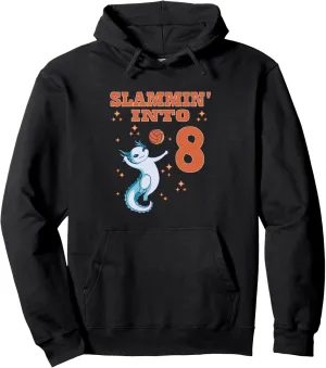 Ballin into 8: Slam`n Dunk Bliss for 8th Birthday Basketball Pullover Hoodie