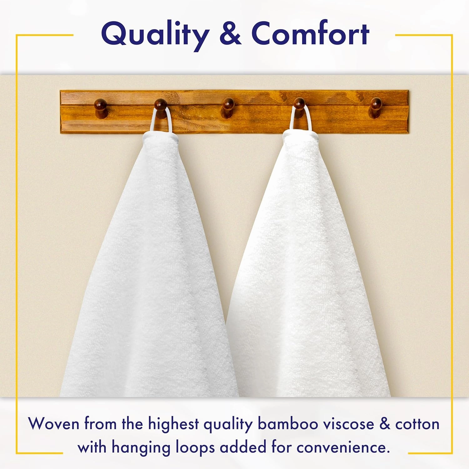 Bamboo Viscose Bath Towels - Ultra Soft & Plush 700 GSM Luxury Bath Towels - Super Absorbent & Quick Drying - 6 Piece Towel Set (Papyrus)