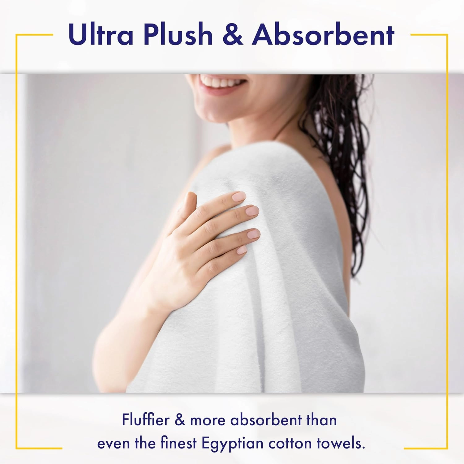 Bamboo Viscose Bath Towels - Ultra Soft & Plush 700 GSM Luxury Bath Towels - Super Absorbent & Quick Drying - 6 Piece Towel Set (Papyrus)