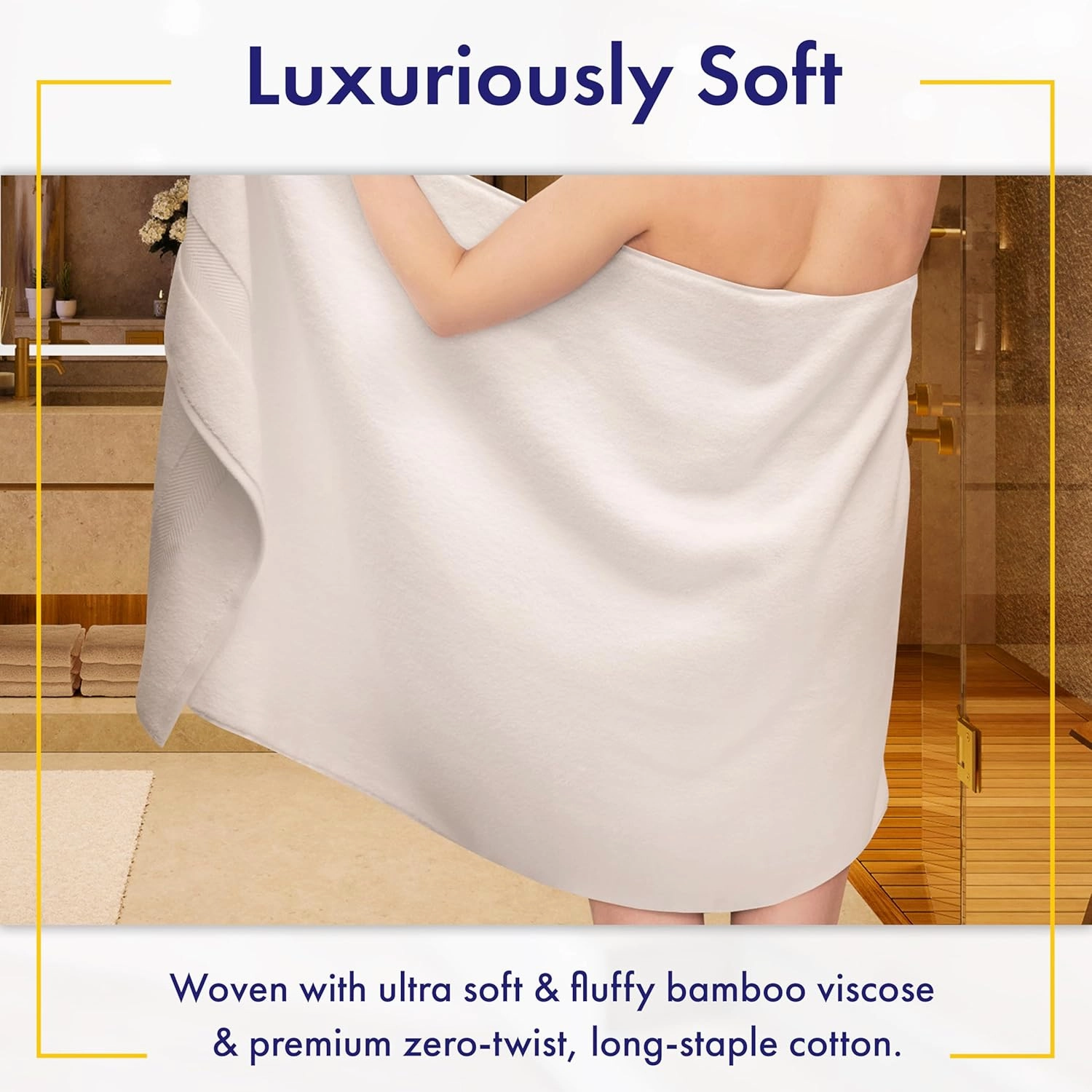 Bamboo Viscose Bath Towels - Ultra Soft & Plush 700 GSM Luxury Bath Towels - Super Absorbent & Quick Drying - 6 Piece Towel Set (Papyrus)