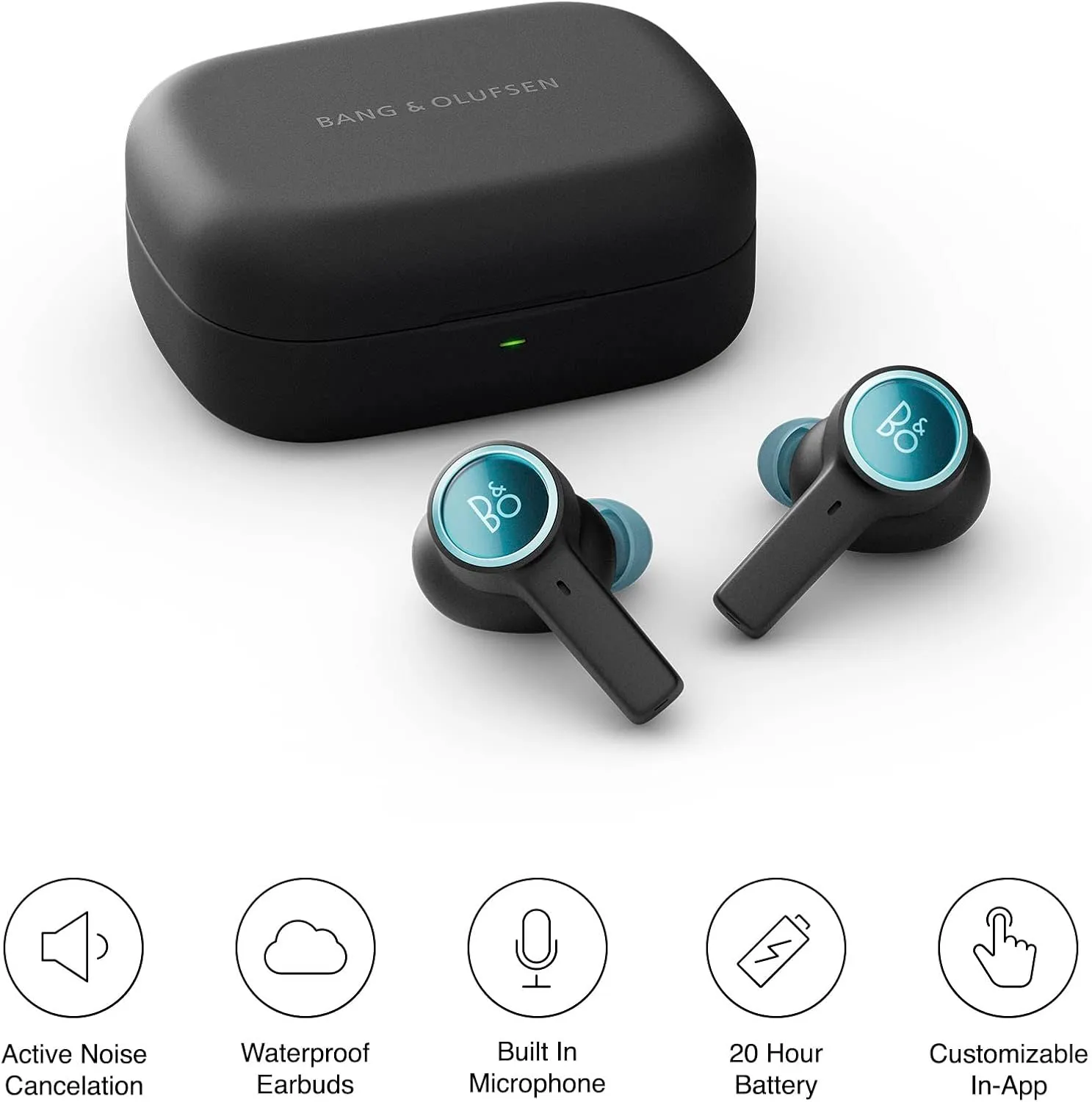 Bang & Olufsen Beoplay EX - Wireless Bluetooth Earphones with Microphone and Active Noise Cancelling, Waterproof, 20 Hours of Playtime
