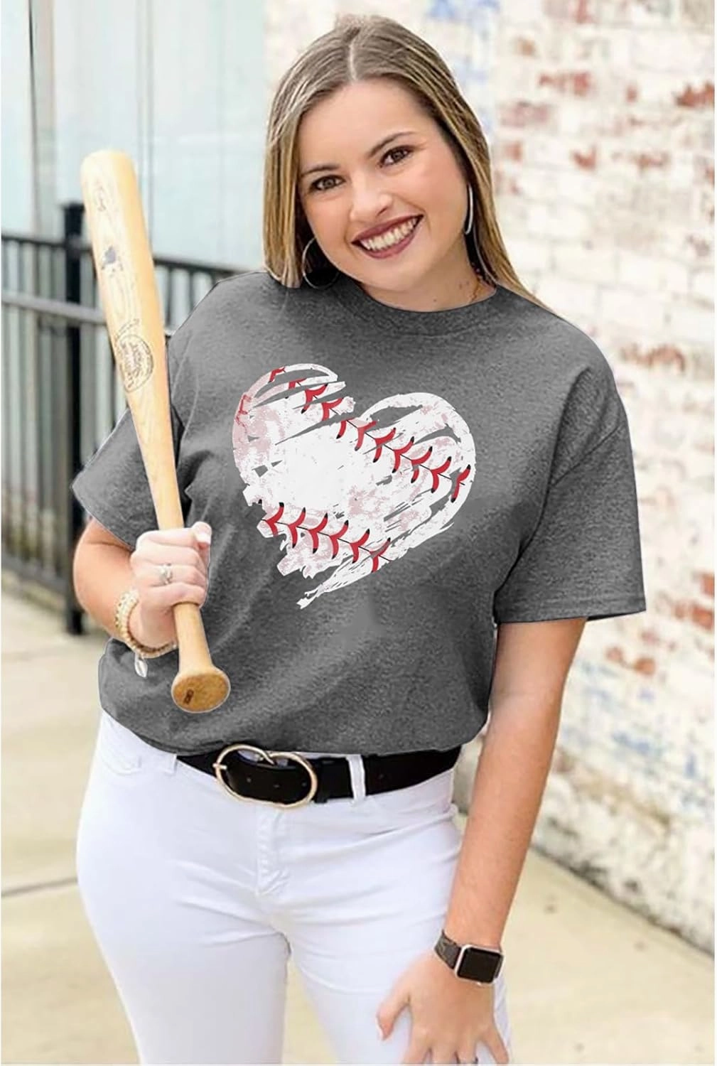 Baseball Shirts Women Baseball Mom Tshirt Baseball Heart Graphic Tee Game Day Gifts Funny Short Sleeve Tops