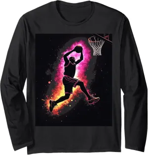 Basketball Dunk motif Long Sleeve T-Shirt