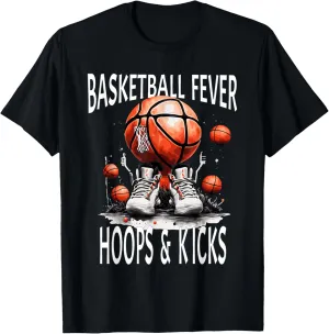 Basketball Fever Hoops and Kicks -Baller, Hoops, Dunks Skids T-Shirt