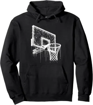 Basketball Hoop 3D - Vintage Hoop Slam Dunk Basketballer Pullover Hoodie
