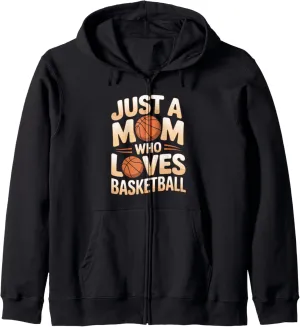 Basketball Mom For Women Gift Idea Basket Player Funny Mama Zip Hoodie
