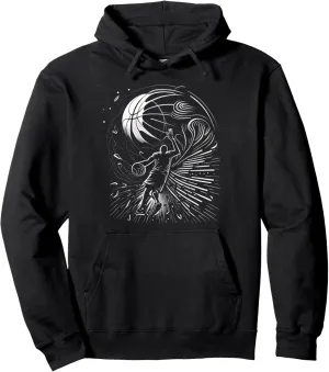 Basketball Player Slam Dunk Funny Cool Sports Fan Gift Pullover Hoodie