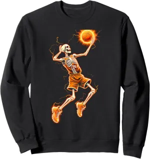 Basketball Skeleton Dunk Slam Sports Team Gift Sweatshirt