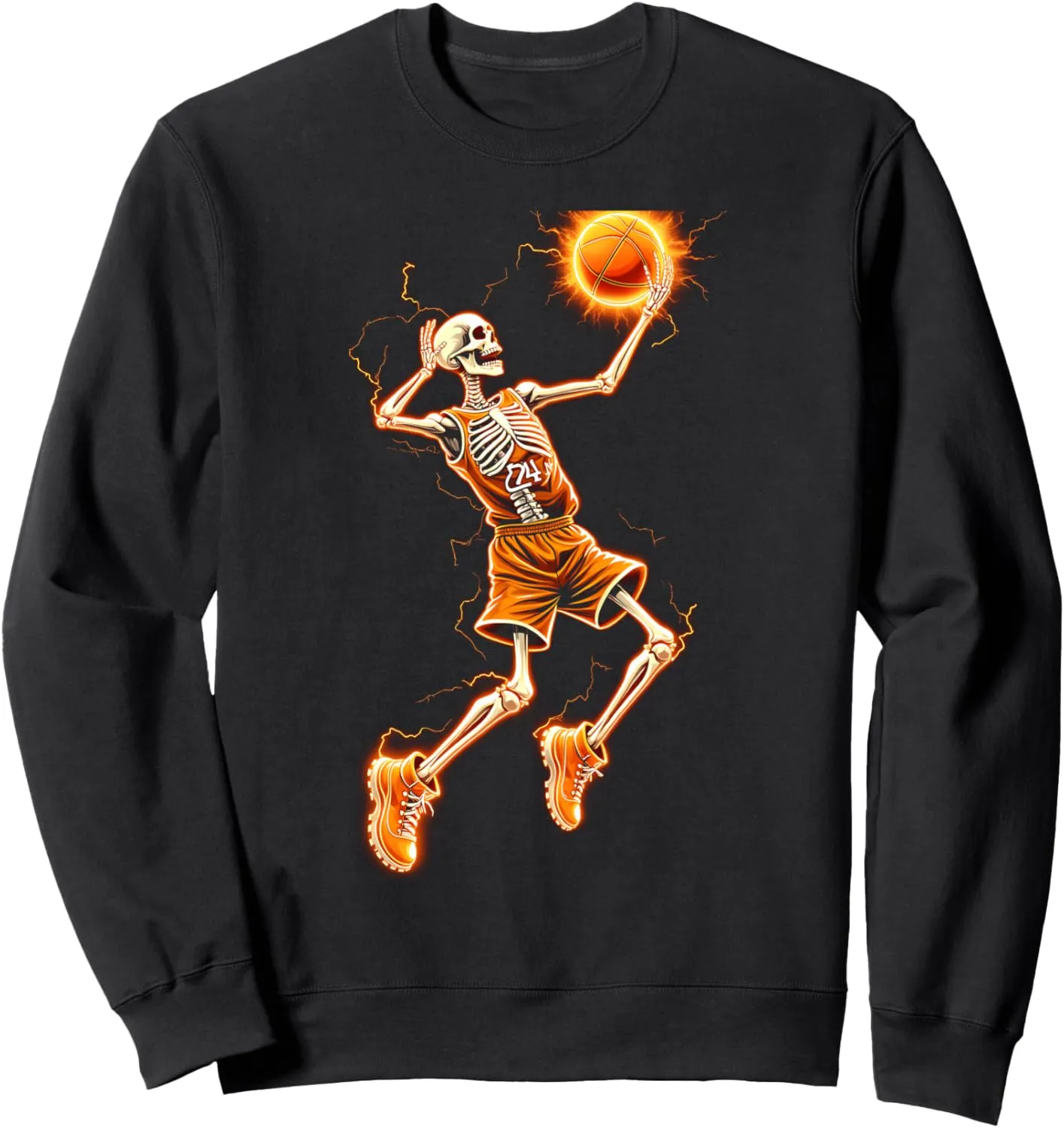 Basketball Skeleton Dunk Slam Sports Team Gift Sweatshirt